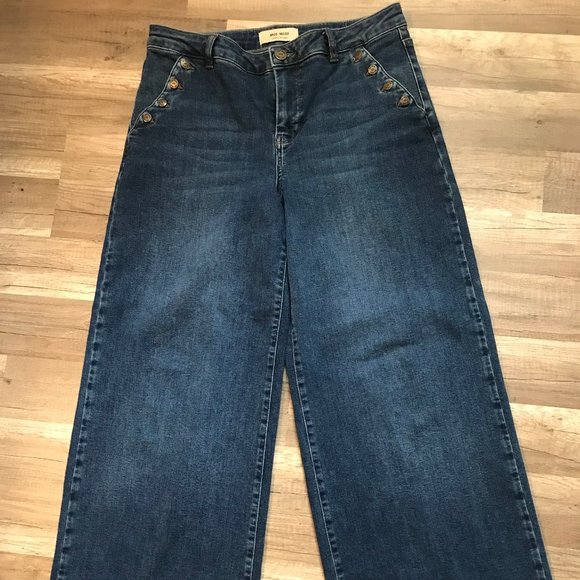 Mos Mosh Reem Vera Wide Leg Jeans   30" Regular in standard denim blue. - Picture 1 of 10